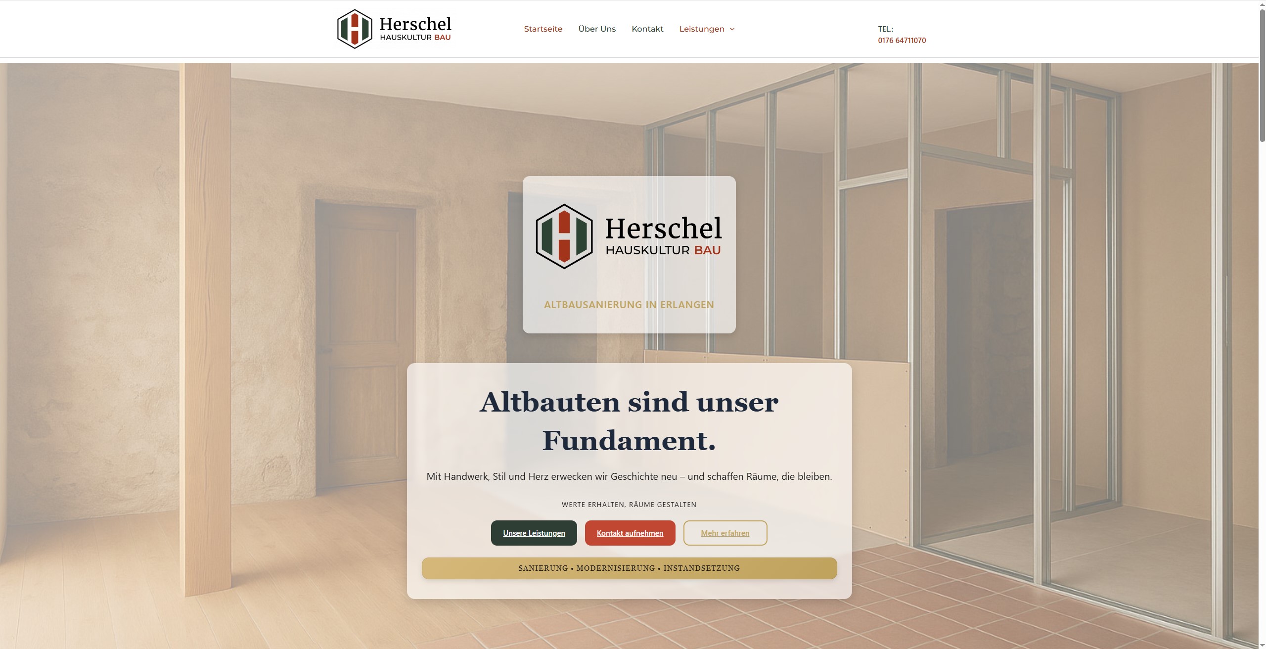 Website-Screenshot: Hauskultur Bau