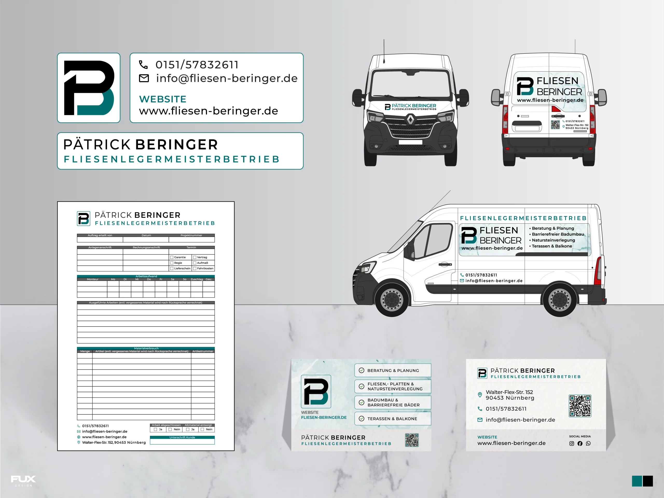 Corporate Design Präsentation für Fliesen Beringer – Branding und Printmedien für Fliesenlegermeisterbetrieb