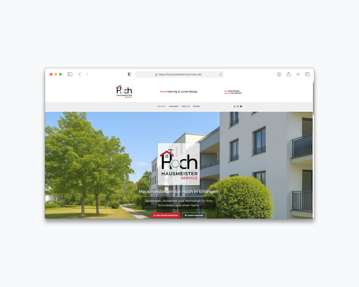 Website-Screenshot: Hausmeisterservice Hoch