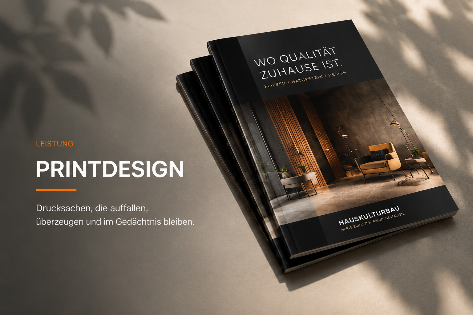 Professionelles Printdesign von FUX Design – hochwertige Broschüren, Flyer und Druckprodukte für Unternehmen.