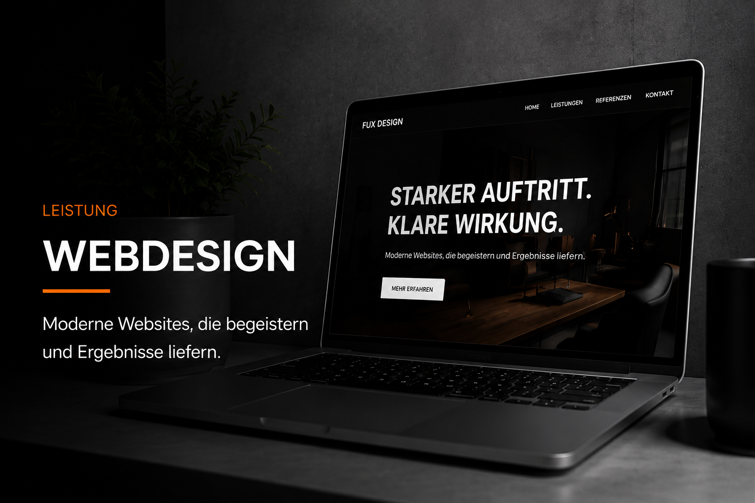 Modernes Webdesign von FUX Design – individuelle und responsive Website für Unternehmen aus Nürnberg und Pleinfeld.